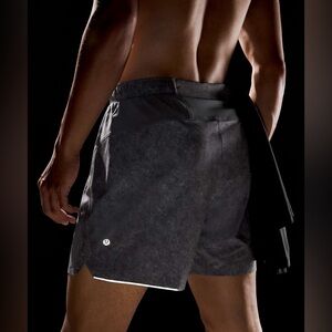 LULULEMON SURGE LINED SHORTS GRAVEL DUST ASPHALT